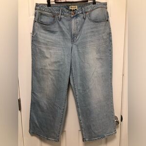 Madewell the Perfect Vintage Wide Leg Light Blue Denim Jeans Women 18W Plus Size